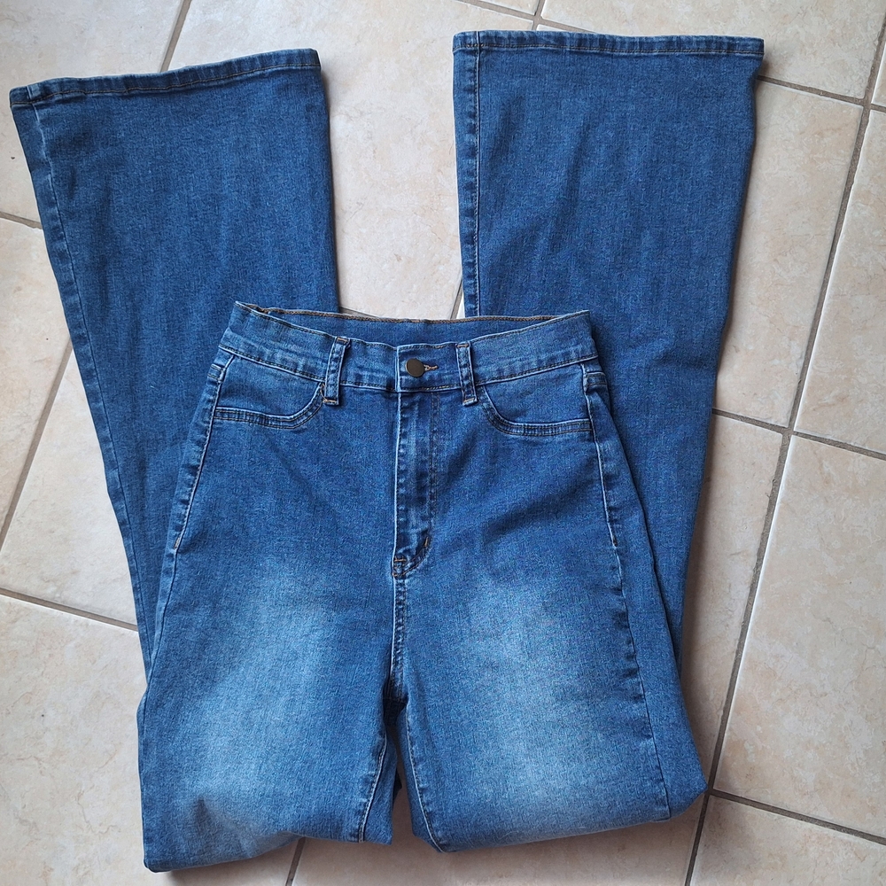 Classic Blue Denim Flare Jeans